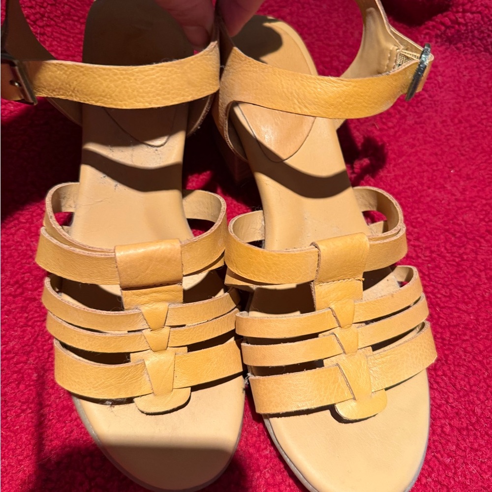 Korks by Kork-Ease Mustard Strappy Sandals